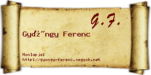 Gyöngy Ferenc névjegykártya